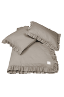 Margaret, komplet pościeli bawełnianej z falbaną, taupe