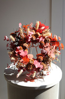 Boho Borneo, dekoracyjny wianek ze stabilizowanych roślin, śr.30cm