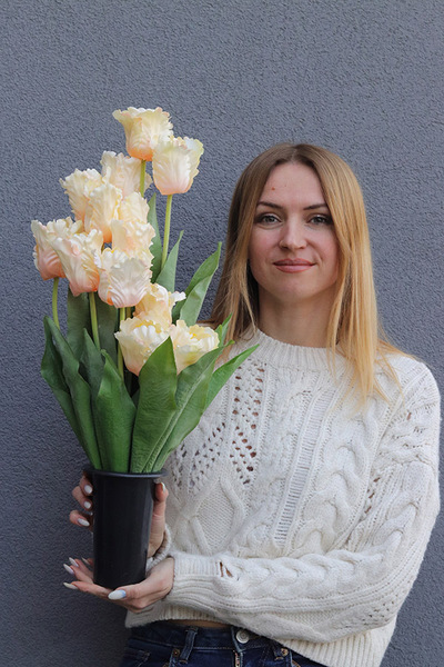 Tulippo New Design Peach, komplet dekoracji nagrobnych