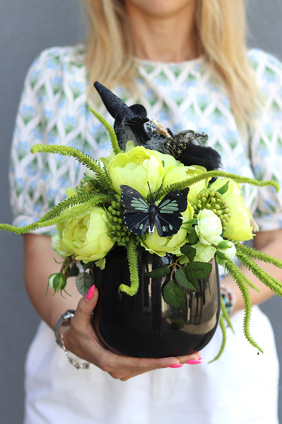 Helloweenowa, kompozycja / stroik jesienny, wym.32x20cm