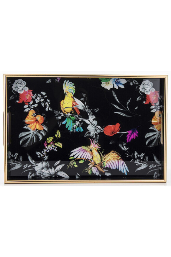 Pod Papugami B, melaminowa taca z przeszklonym blatem