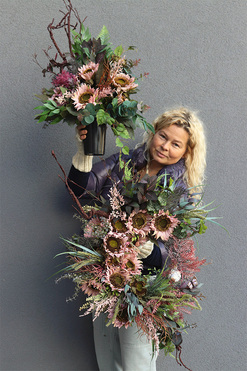 Velio Big, wieniec nagrobny ze słonecznikami, śr.59cm