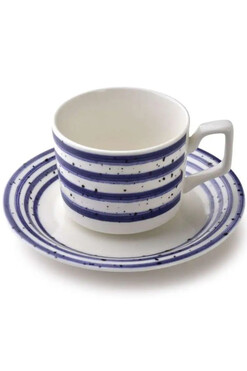 Stripes, zestaw prezentowy 6 filiżanek ze spodkiem, C, poj.210ml