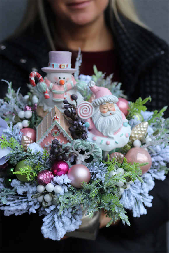 Pastellia, świąteczny stroik w pucharze