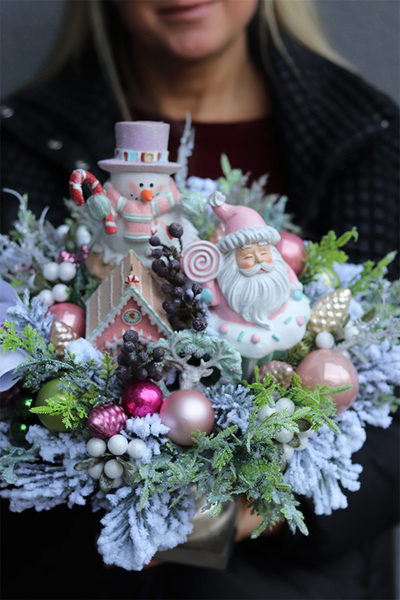 Pastellia, świąteczny stroik w pucharze