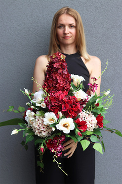 Bordona, bukiet nagrobny we wkładzie, dł.60cm 