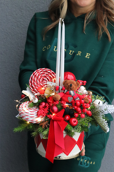 Lollypop American, świąteczny stroik w bębenku