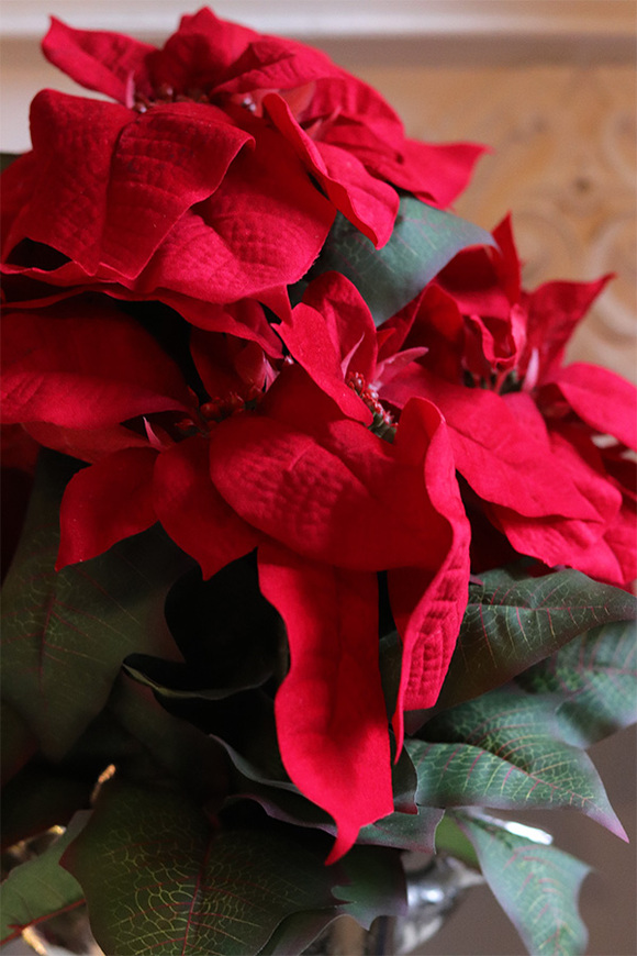 Gwiazda Betlejemska Deluxe Silver, wysokiej jakości sztuczna roślina