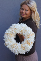 Moderina Hydrangea, wianek z roślin stabilizowanych roślin, śr.32cm
