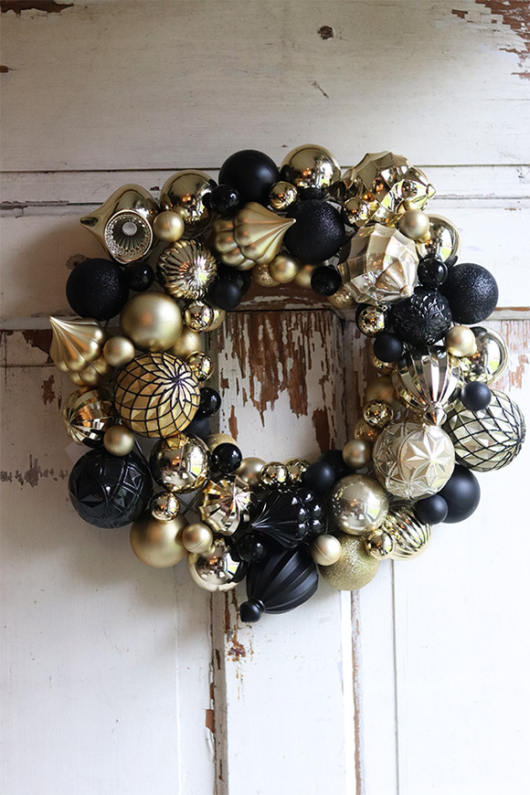 wianek bożonarodzeniowy Bombki Gold & Black