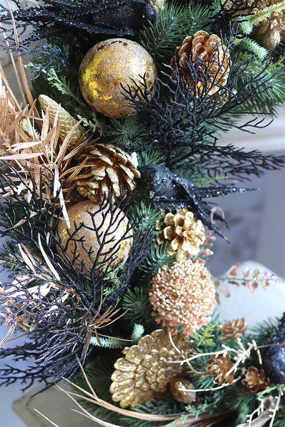 Złote Pawie, duży świąteczny wianek, śr.66cm