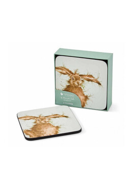 Wrendale Hare, podkładki korkowe z zającem, małe, 6szt