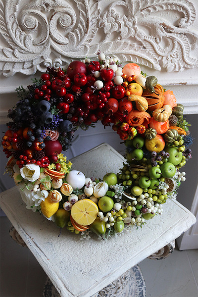 dekoracyjny wianek z owocami, Tęczowe Montello 2