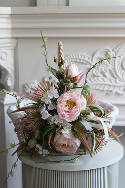 Piwonia XXL, dekorowany koszyczek wielkanocny, wys.37cm