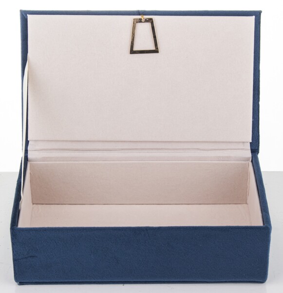 Orlando Velurri, welurowe puzderko / szkatułka na biżuterię, niebieska, wym.6x19x11.5cm