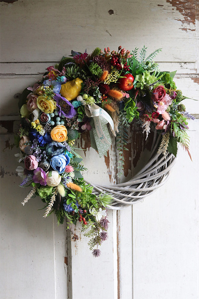 Auriano, kolorowy wianek na drzwi, śr.40cm