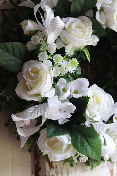 OD RĘKI Czas Komunii, biały wianek dekoracyjny, śr.30cm  