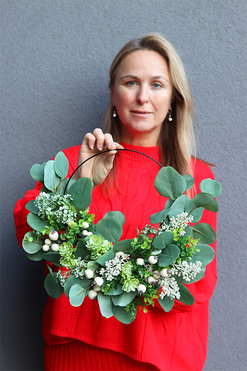 Subtelle Herina, wianek na drzwi na obręczy, rozp.40cm