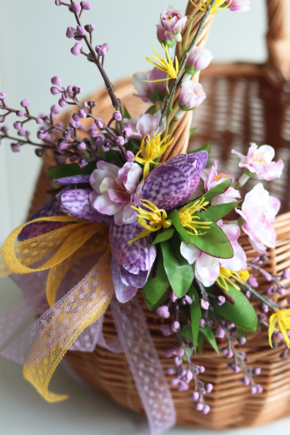 Szachownica, dekorowany koszyczek wielkanocny