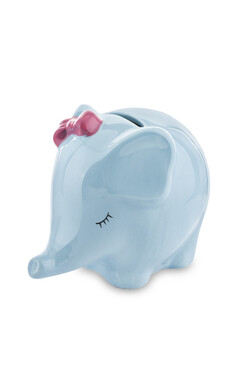 Princess Elephant, porcelanowa skarbonka, niebieska, wym.10x12x8cm