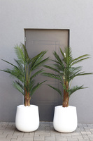  palma Greentia Fiberglass White, sztuczna palma w lśniącej donicy