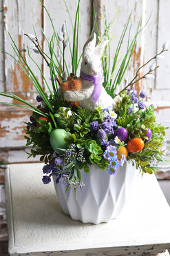 Bunny Star Velveti New, stroik wielkanocny na stół, wys.53cm 