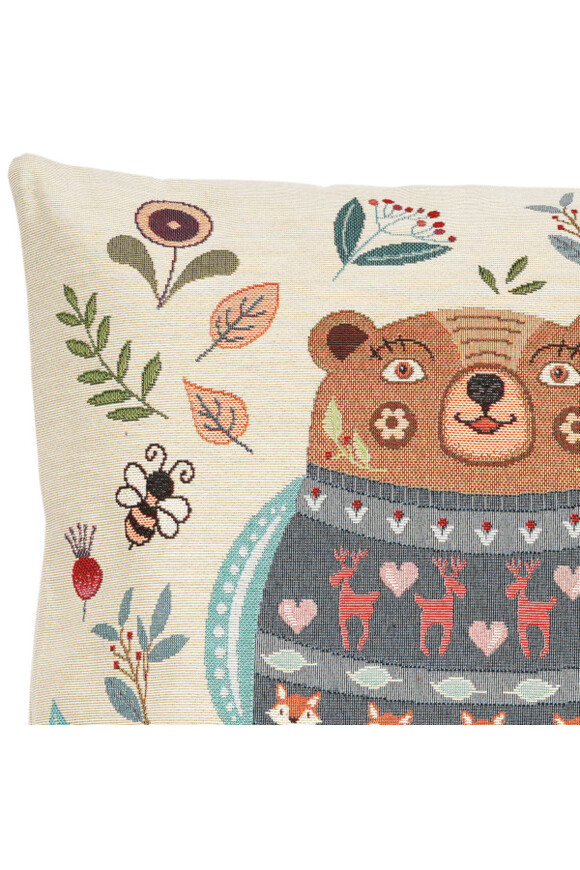 Folk poszewka gobelinowa dwustronna Niedźwiadek