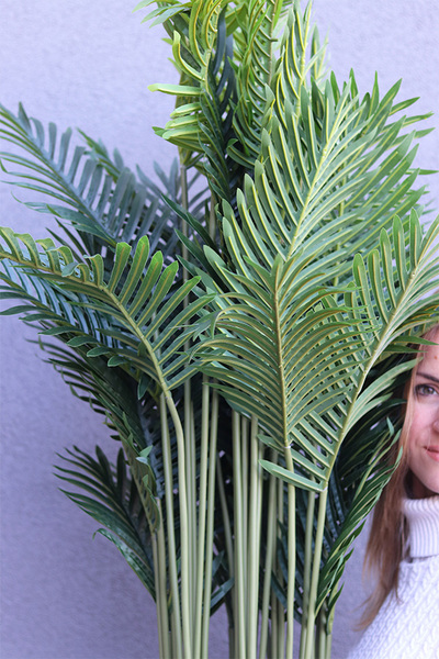 Areca Goldero 2, sztuczna palma w metalowej donicy,