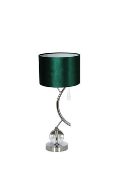 Silver Branch, lampa stołowa z abażurem, zielony walec, wys.53cm