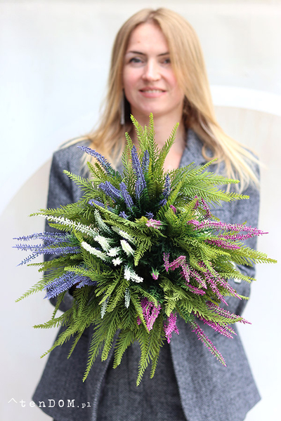 Wrzosy White Moment, kompozycja kwiatowa w matowej donicy