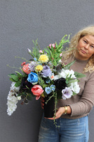 OD RĘKI Leossa Rainbow, bukiet nagrobny we wkładzie do wazonu, wys.53cm