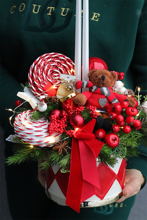 Lollypop American, świąteczny stroik w bębenku