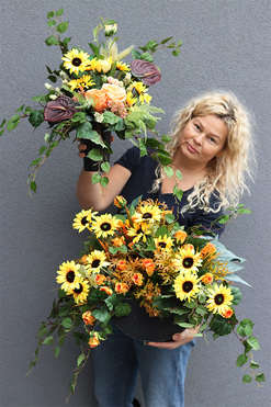 Sunflower Garden, komplet dekoracji nagrobnych, bukiet + kompozycja