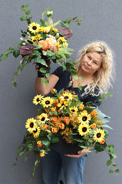 Sunflower Garden, komplet dekoracji nagrobnych, bukiet + kompozycja
