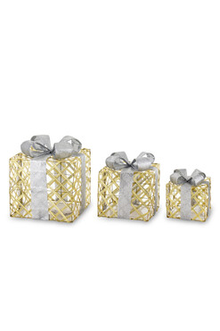 Christmas Gift G, świąteczne prezenty dekoracja LED, kpl.3szt