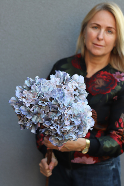 Autumn Hydrangea C, sztuczna hortensja, kpl. 3 gałązki, wym.68cm