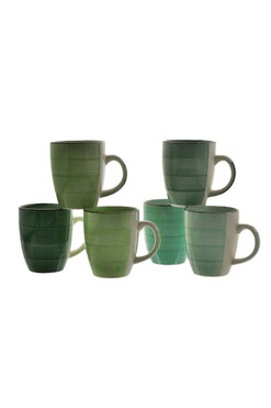 Mint Line, kubki w odcieniach zieleni, kpl.6szt, poj.300ml