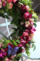 bogaty fioletowy wianek na drzwi, Clemence Hefri, śr.42cm 