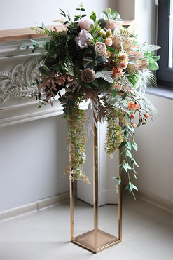 Sand Flowers, dekoracja kwiatowa na stojaku, mniejsza, wys.130cm