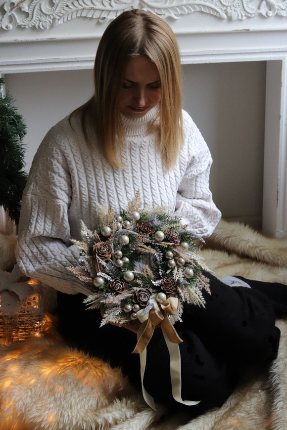 Zimowe Zacisze, świąteczny wianek na drzwi