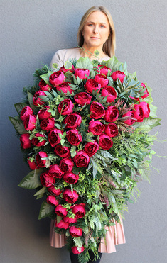 wiązanka nagrobna, Luiza Dark Pink, dł.102cm