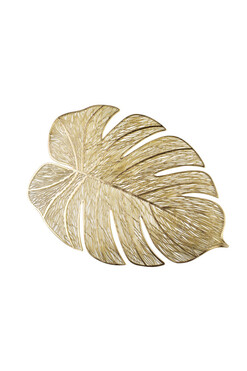 Monstera, dekoracyjne podkładki pod talerz złote, 6szt, wym.45.5x33cm