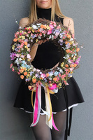 Kolorowa Wiosna, wianek dekoracyjny na drzwi