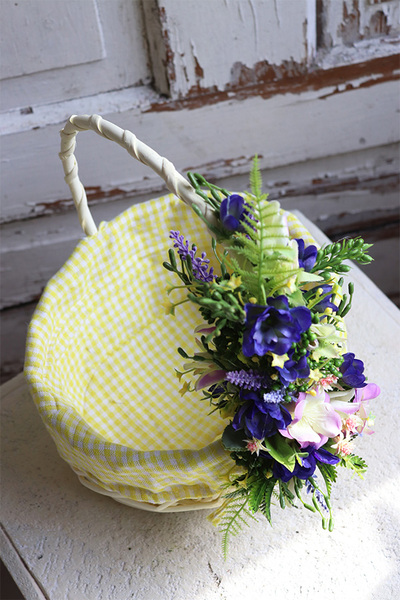 Gefra Yellow, dekorowany koszyczek wielkanocny, wys.28cm