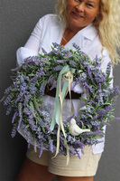 Lawenda z Ptaszkiem, wianek dekoracyjny z lawendą