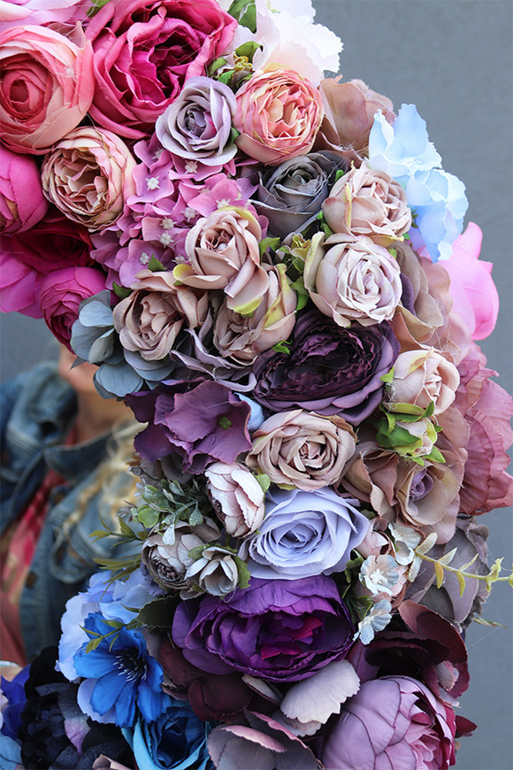 Caryca Santana, bogaty wianek na drzwi, śr.74cm