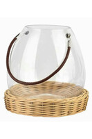 Gustawo, lampion z wiklinową podstawą, wym.28.5cm