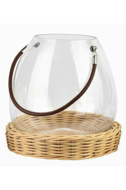 Gustawo, lampion z wiklinową podstawą, wym.28.5cm