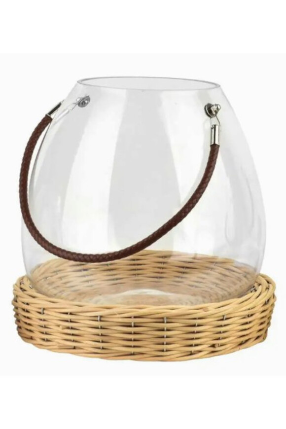 Gustawo, lampion z wiklinową podstawą, wym.28.5cm