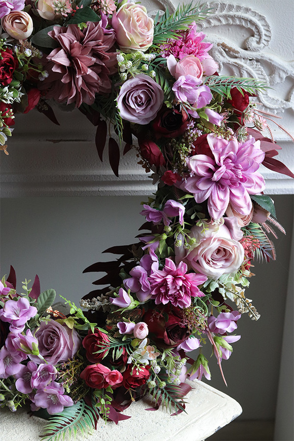 Pinkobella Porto, kwiatowy wianek na drzwi